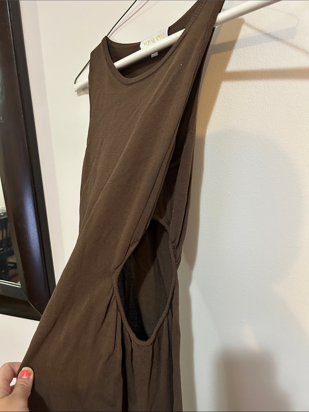 Ronny Kobo Collection Brown Stretch Sleeveless Maxi Dress XS - Picture 4 of 4